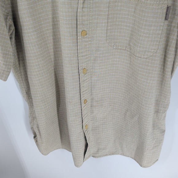 Vintage Woolrich Short Sleeve Chest Pocket‎ Button-Down Shirt Beige Size L - Picture 4 of 9